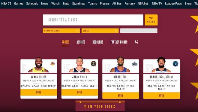 NBA2023全明星投票入口